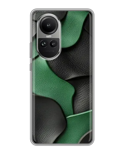 Чехол для OPPO Reno 10 Pro с картинкой «Зеленые кожаные волны»