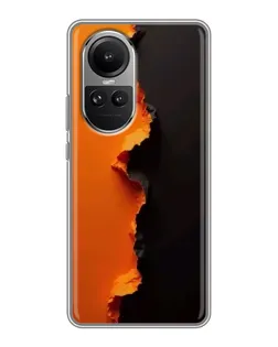 Чехол для OPPO Reno 10 Pro с картинкой «Оранжевый разлом»