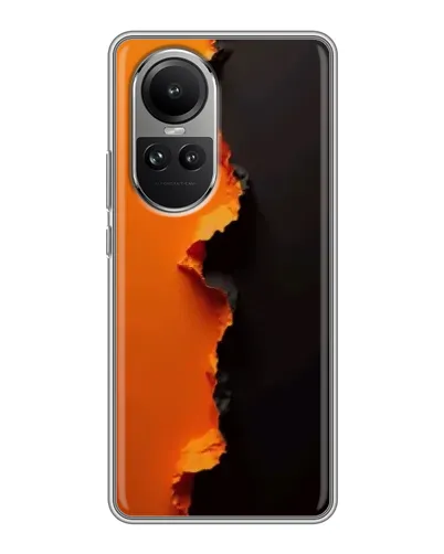 Чехол для OPPO Reno 10 Pro с картинкой «Оранжевый разлом»