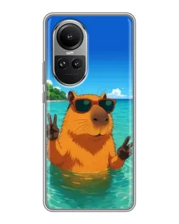 Чехол для OPPO Reno 10 Pro с картинкой «Морская капибара» Чехол для OPPO Reno 10 Pro с картинкой «Морская капибара»