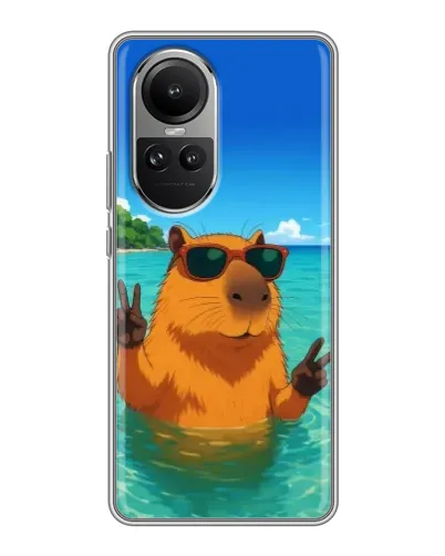 Чехол для OPPO Reno 10 Pro с картинкой «Морская капибара» Чехол для OPPO Reno 10 Pro с картинкой «Морская капибара»