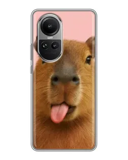 Чехол для OPPO Reno 10 Pro с картинкой «Капибара с языком» Чехол для OPPO Reno 10 Pro с картинкой «Капибара с языком»