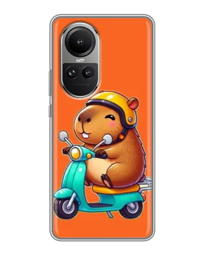 Чехол для OPPO Reno 10 Pro с картинкой «Капибара на скутере» Чехол для OPPO Reno 10 Pro с картинкой «Капибара на скутере»
