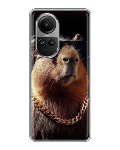 Чехол для OPPO Reno 10 Pro с картинкой «Капибара золотая цепь» Чехол для OPPO Reno 10 Pro с картинкой «Капибара золотая цепь»