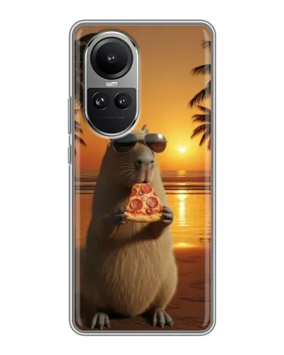 Чехол для OPPO Reno 10 Pro с картинкой «Капибара с пиццей» Чехол для OPPO Reno 10 Pro с картинкой «Капибара с пиццей»
