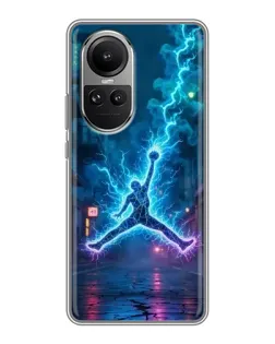 Чехол для OPPO Reno 10 с картинкой «Jordan Gold Jumpman»