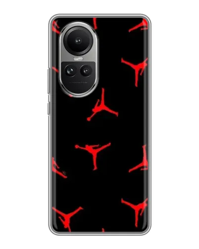 Чехол для OPPO Reno 10 с картинкой «Jordan Red Pattern»