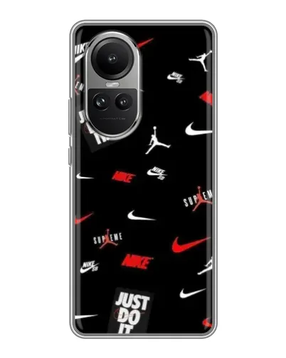 Чехол для OPPO Reno 10 с картинкой «Nike Mix Pattern»
