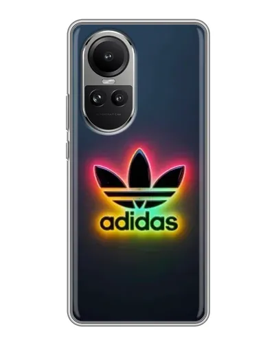 Чехол для OPPO Reno 10 с картинкой «Неоновый Adidas»