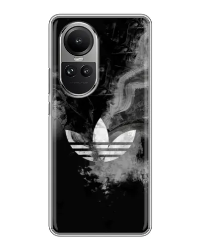 Чехол для OPPO Reno 10 с картинкой «Абстрактный дым Adidas»