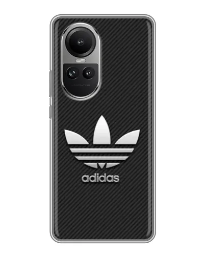 Чехол для OPPO Reno 10 с картинкой «Adidas Карбоновая текстура»
