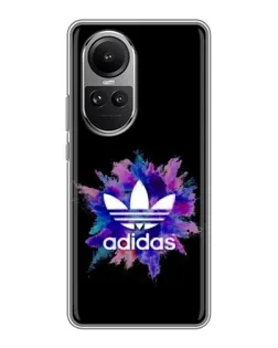 Чехол для OPPO Reno 10 с картинкой «Взрыв красок Adidas»