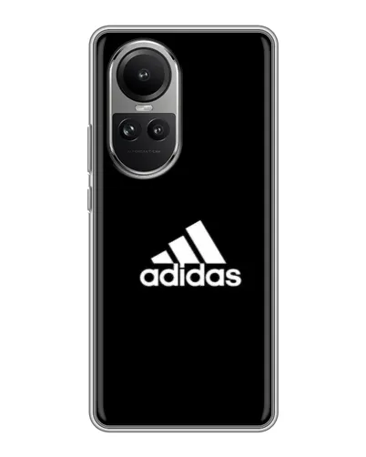 Чехол для OPPO Reno 10 с картинкой «Черная классика Adidas»