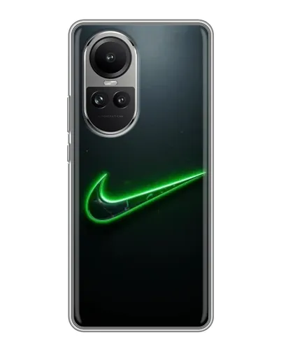 Чехол для OPPO Reno 10 с картинкой «Неоновый контур Nike» Чехол для OPPO Reno 10 с картинкой «Неоновый контур Nike»