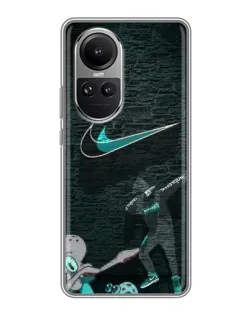 Чехол для OPPO Reno 10 с картинкой «Спортивный арт Nike»