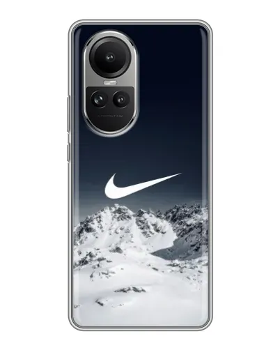 Чехол для OPPO Reno 10 с картинкой «Nike — зимние горы» Чехол для OPPO Reno 10 с картинкой «Nike — зимние горы»