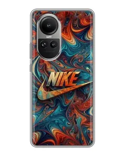 Чехол для OPPO Reno 10 с картинкой «Nike в абстракции»