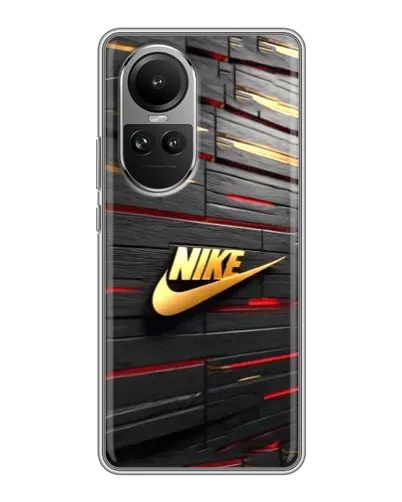 Чехол для OPPO Reno 10 с картинкой «Золотой Nike на металле» Чехол для OPPO Reno 10 с картинкой «Золотой Nike на металле»