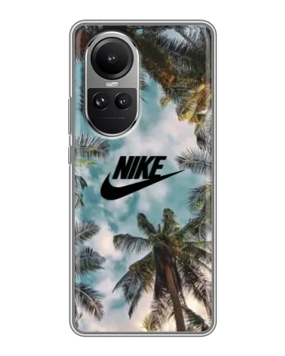 Чехол для OPPO Reno 10 с картинкой «Тропический принт Nike» Чехол для OPPO Reno 10 с картинкой «Тропический принт Nike»