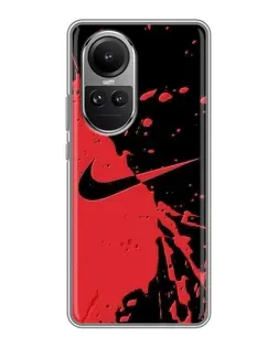 Чехол для OPPO Reno 10 с картинкой «Красные брызги Nike» Чехол для OPPO Reno 10 с картинкой «Красные брызги Nike»