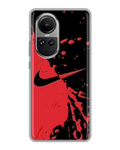 Чехол для OPPO Reno 10 с картинкой «Красные брызги Nike» Чехол для OPPO Reno 10 с картинкой «Красные брызги Nike»