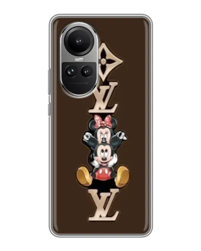 Чехол для OPPO Reno 10 с картинкой «LV и Микки Маус»