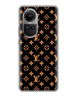 Чехол для OPPO Reno 10 с картинкой «Золотая монограмма LV»