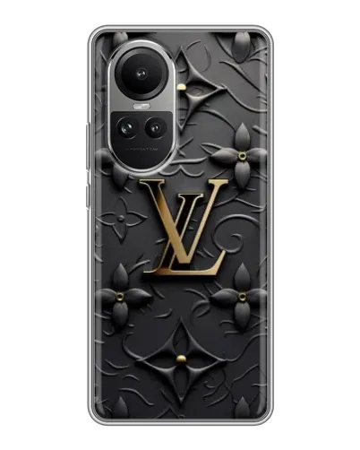 Чехол для OPPO Reno 10 с картинкой «Кожаная текстура LV»