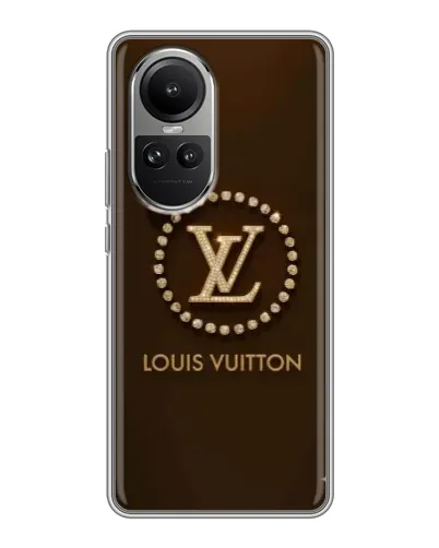 Чехол для OPPO Reno 10 с картинкой «LV — золотая печать»