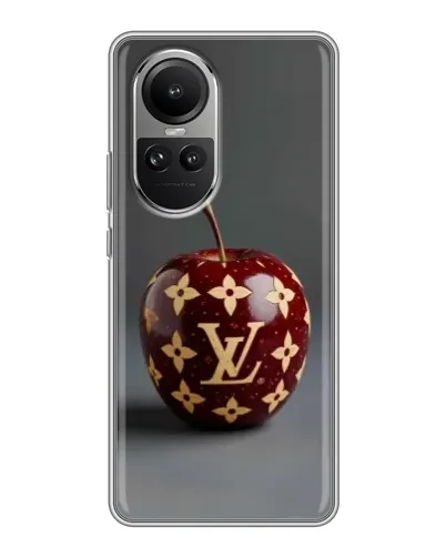 Чехол для OPPO Reno 10 с картинкой «Красное яблоко LV»