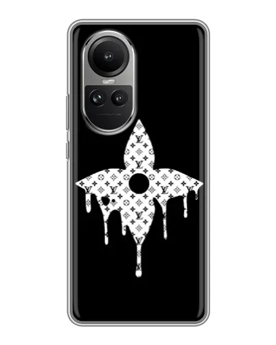 Чехол для OPPO Reno 10 с картинкой «Цветочная монограмма»