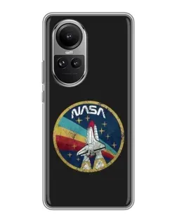 Чехол для OPPO Reno 10 с картинкой «NASA — эмблема миссии»