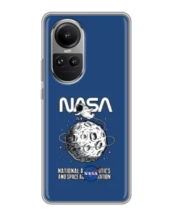 Чехол для OPPO Reno 10 с картинкой «NASA — лунная миссия» Чехол для OPPO Reno 10 с картинкой «NASA — лунная миссия»