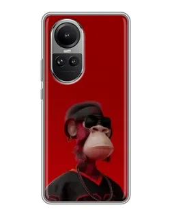 Чехол для OPPO Reno 10 с картинкой «Bored Ape в красном»