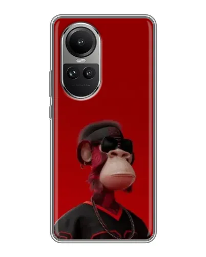 Чехол для OPPO Reno 10 с картинкой «Bored Ape в красном» Чехол для OPPO Reno 10 с картинкой «Bored Ape в красном»