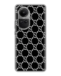 Чехол для OPPO Reno 10 с картинкой «Gucci — сетчатый паттерн»