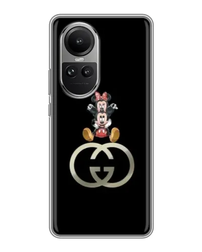 Чехол для OPPO Reno 10 с картинкой «Минни Маус на лого»