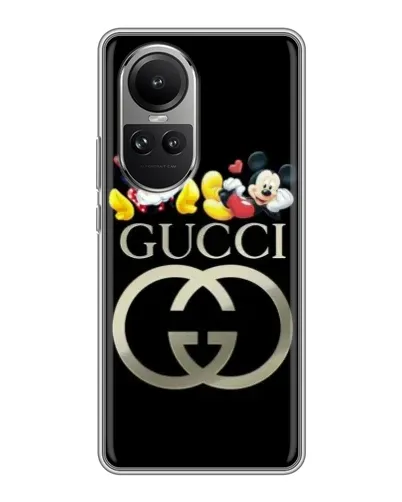 Чехол для OPPO Reno 10 с картинкой «Gucci — герои Disney»