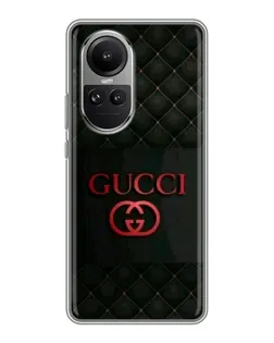 Чехол для OPPO Reno 10 с картинкой «Gucci — стеганый черный»