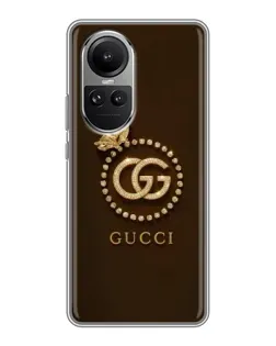 Чехол для OPPO Reno 10 с картинкой «Gucci — золотая бабочка»