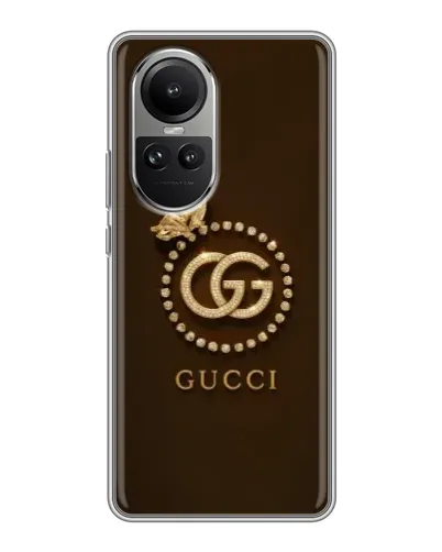 Чехол для OPPO Reno 10 с картинкой «Gucci — золотая бабочка»