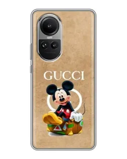 Чехол для OPPO Reno 10 с картинкой «Микки Маус Gucci — крафт»