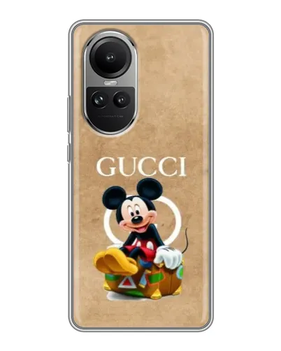 Чехол для OPPO Reno 10 с картинкой «Микки Маус Gucci — крафт»