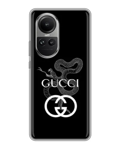 Чехол для OPPO Reno 10 с картинкой «Gucci — серебряная змея»