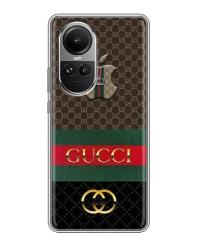 Чехол для OPPO Reno 10 с картинкой «Gucci — брендированный десерт»