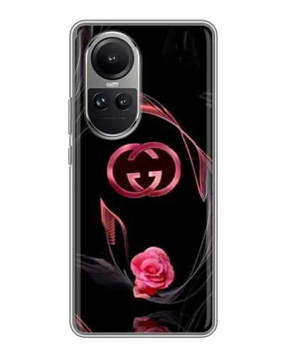 Чехол для OPPO Reno 10 с картинкой «Gucci — неоновая роза»