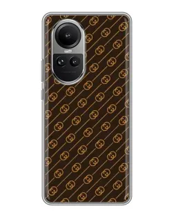 Чехол для OPPO Reno 10 с картинкой «Gucci — золотые диагонали»