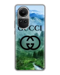 Чехол для OPPO Reno 10 с картинкой «Gucci — горный пейзаж»
