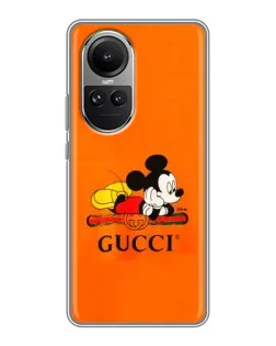 Чехол для OPPO Reno 10 с картинкой «Микки Маус Gucci — оранж» Чехол для OPPO Reno 10 с картинкой «Микки Маус Gucci — оранж»