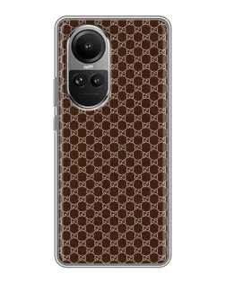 Чехол для OPPO Reno 10 с картинкой «Gucci — шоколадная сетка» Чехол для OPPO Reno 10 с картинкой «Gucci — шоколадная сетка»